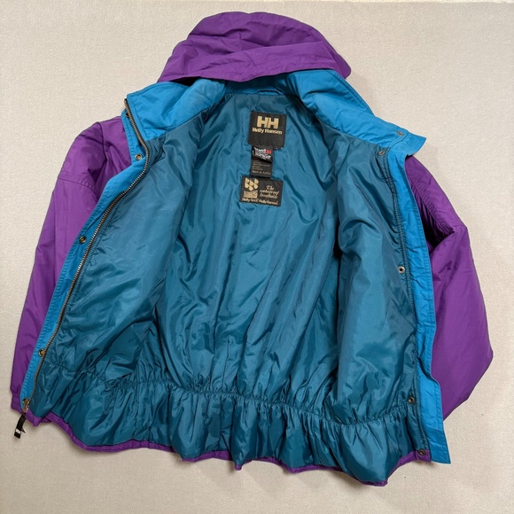 Helly Hansen Vintage Purple Retro Belted 80s 90s Snow Alpine Ski Jacket Women L - Picture 5 of 16